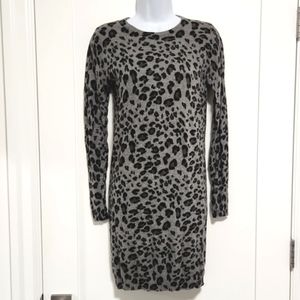 Mango Grey Animal Print Sweater Dress